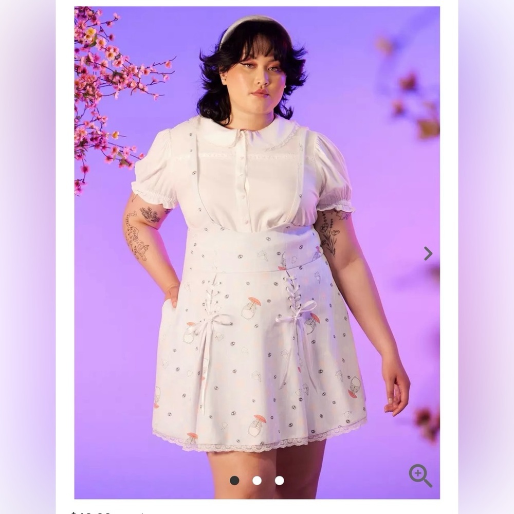 Studio Ghibli My Neighbor Totoro Cherry Blossoms Lace-Up Suspender Skirt